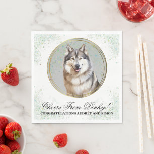 Servilleta De Papel Alaskan Malamute Boda Napkins con foto de perros