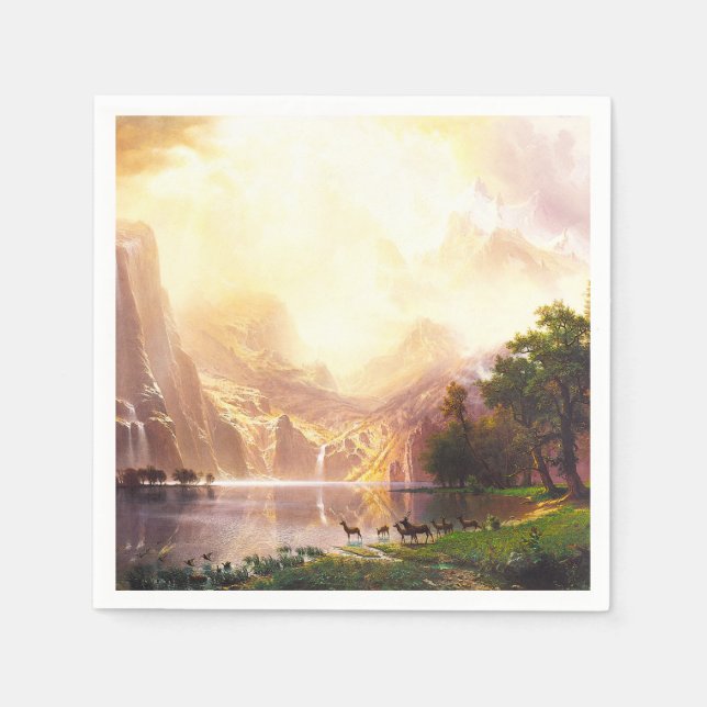 Servilleta De Papel Albert Bierstadt entre Sierra Nevada (Anverso)