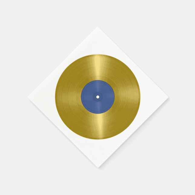 Servilleta De Papel Álbum de discos de vinilo dorado (Borde)