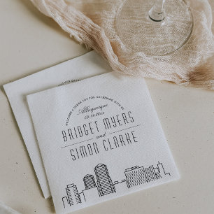 Servilleta De Papel Albuquerque Deco Skyline Napkins de eventos de b