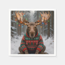 Alce con suéter feo de Navidad