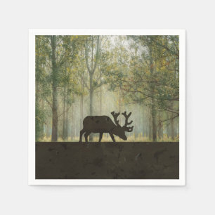 Servilleta De Papel Alces en el ilustracion del bosque
