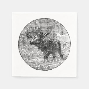 Servilleta De Papel Alces en emblema de la nieve