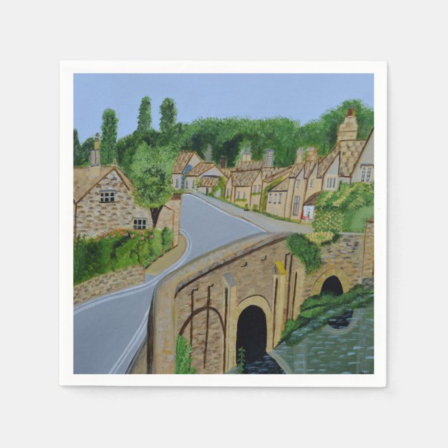 Servilleta De Papel Aldea de Cotswold Papeles ingleses (Anverso)