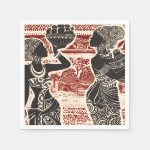 Servilleta De Papel Aldea de las mujeres tribales africanas alegres