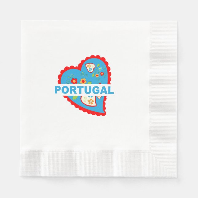 Servilleta De Papel Alegre corazón portugués (Anverso)