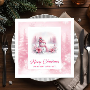 Servilleta De Papel Alegre escena de Navidad infantil con muñeco de ni