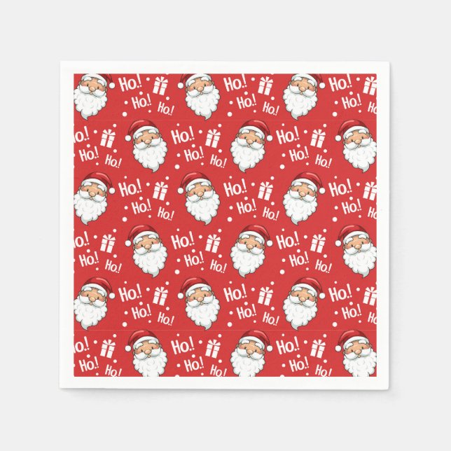 Servilleta De Papel Alegre Papá Noel de Navidad (Anverso)