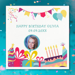 Servilleta De Papel Alegre Personalizado de la fiesta de cumpleaños