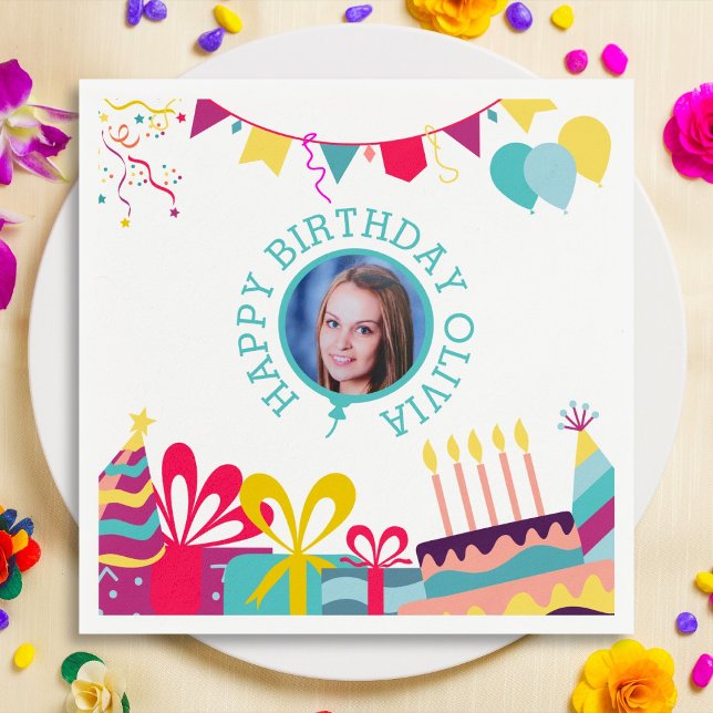 Servilleta De Papel Alegre Personalizado de la fiesta de cumpleaños (Subido por el creador)