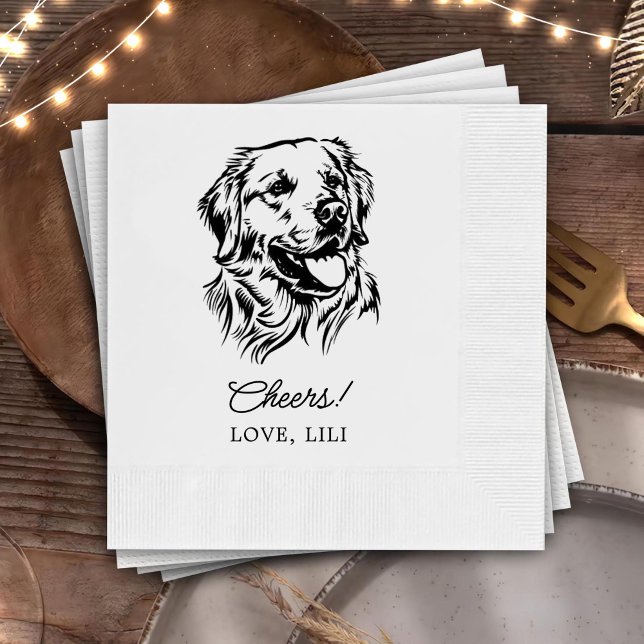 Servilleta De Papel Alegres personalizados de perro de la recuperación (Subido por el creador)