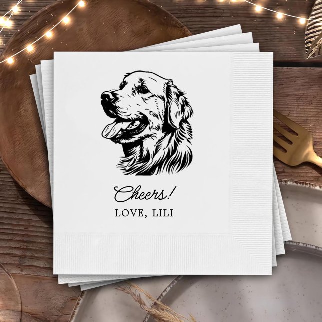 Servilleta De Papel Alegres personalizados de perro de la recuperación (Subido por el creador)
