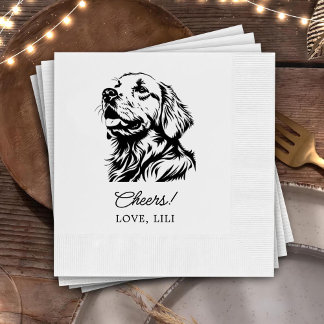 Servilleta De Papel Alegres personalizados de perro de la recuperación