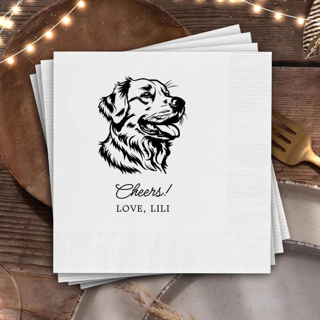 Servilleta De Papel Alegres personalizados de perro de la recuperación (Subido por el creador)