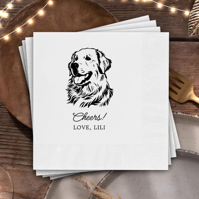 Servilleta De Papel Alegres personalizados de perro de la recuperación (Subido por el creador)