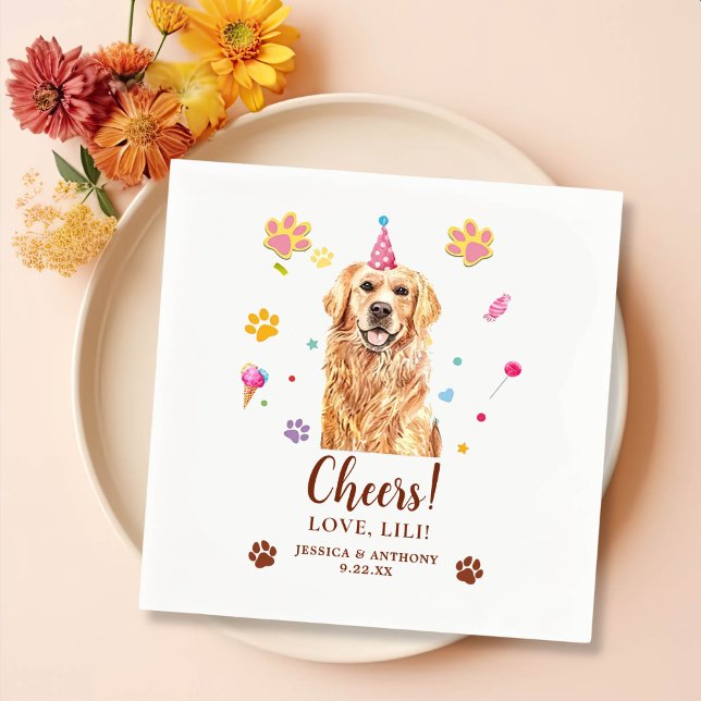 Servilleta De Papel Alegres personalizados de perro de la recuperación (Subido por el creador)