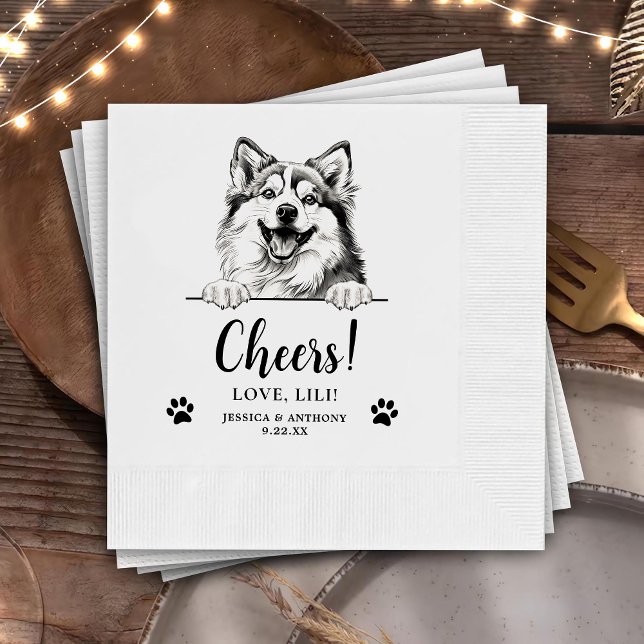 Servilleta De Papel Alegres personalizados de Perro Pomsky (Subido por el creador)