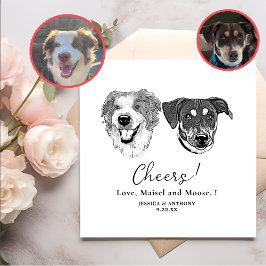 Servilleta De Papel Alegres Personalizados De Perros Blancos Y Negros