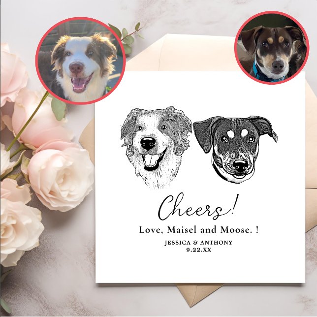 Servilleta De Papel Alegres Personalizados De Perros Blancos Y Negros (Subido por el creador)