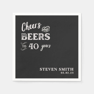 Servilleta De Papel Alegres y cervezas negras Graciosos 40 años