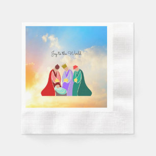 Servilleta De Papel Alegría al mundo, el ilustracion de los Tres Sabio
