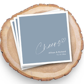 Servilleta De Papel Alegría azul turbia personalizada: tostada Boda