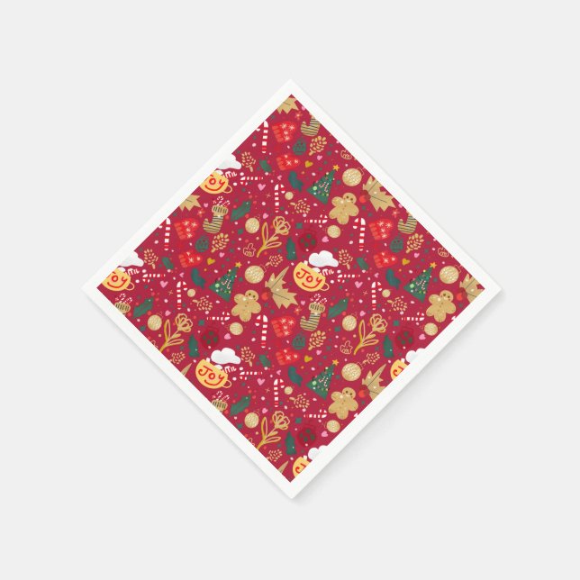 Servilleta De Papel Alegría de los navidades (Borde)