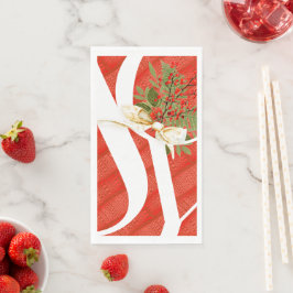 Servilleta De Papel Alegría de Navidad de Patrón Rojo