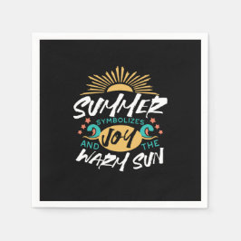Servilleta De Papel Alegría de verano - Cita de sol cálido y felicidad