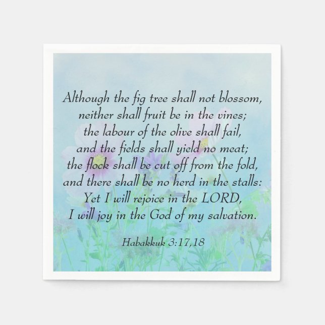 Servilleta De Papel Alegría en el Señor - Habakkuk 3:17,18 (Anverso)