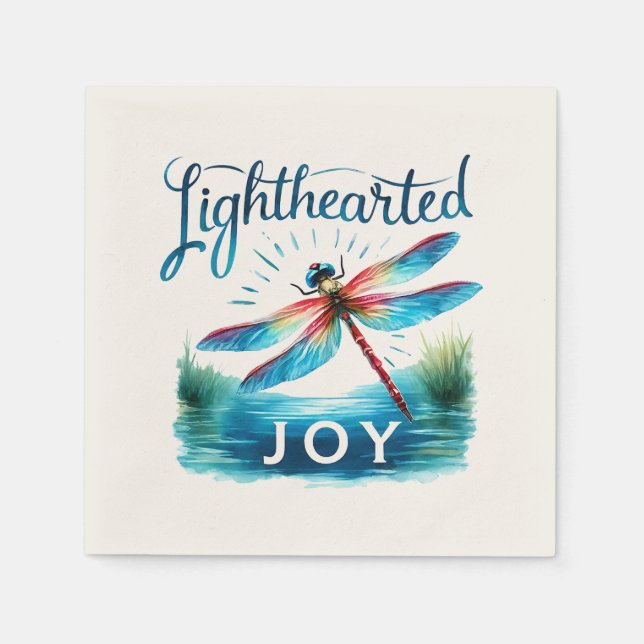 Servilleta De Papel Alegría iluminada - Dragonfly artístico (Anverso)