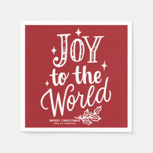 Servilleta De Papel Alegría Roja al Mundo Letra Navidad