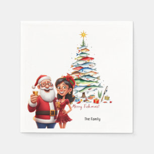 Servilleta De Papel ¡Alegría Santa por los aficionados a la pesca de N