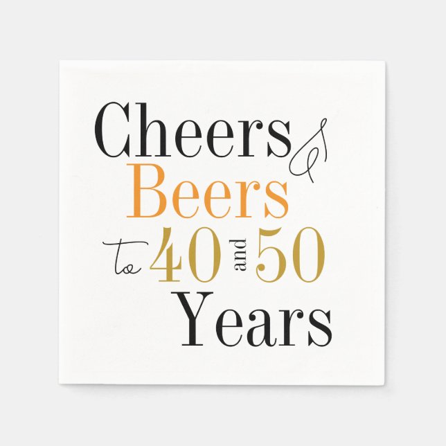 Servilleta De Papel Alegría y cervezas de cumpleaños mixtas mínimas (Anverso)