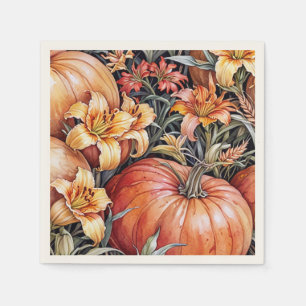 Servilleta De Papel Alfombra de parches de calabaza y lirios de día