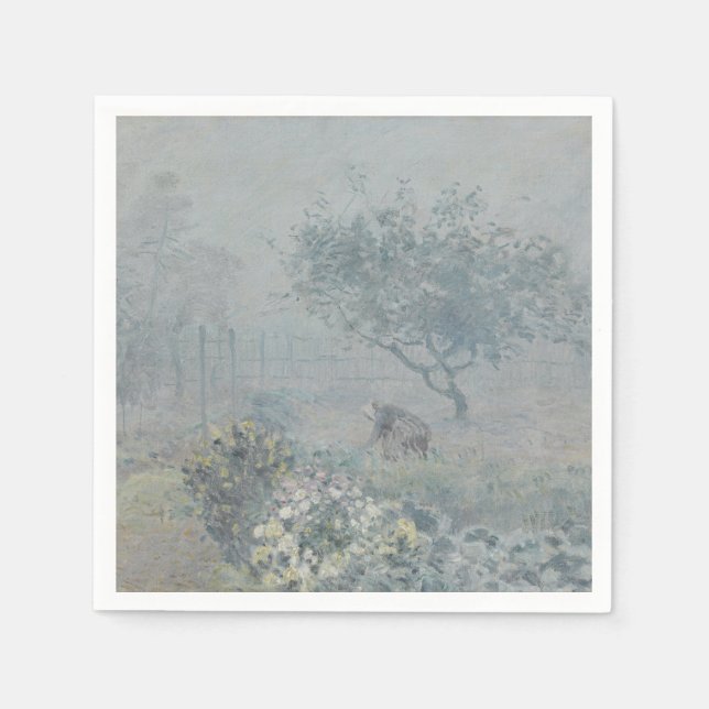 Servilleta De Papel Alfred Sisley - Niebla, Voisins (Anverso)