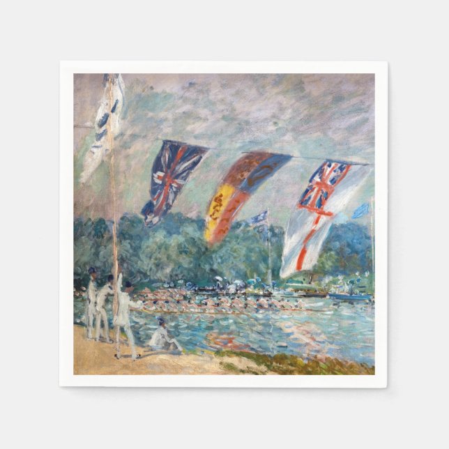 Servilleta De Papel Alfred Sisley - Regata en Molesey (Anverso)