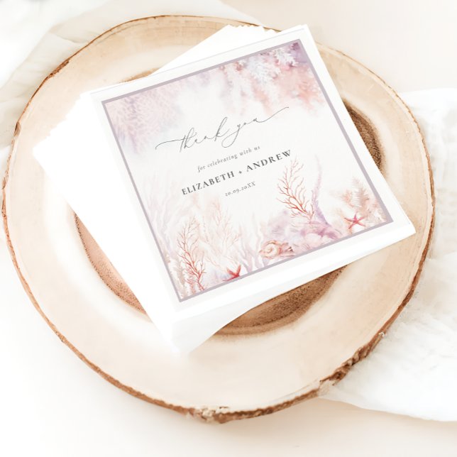 Servilleta De Papel Algas marinas submarinas | Boda de acuarela de las (Subido por el creador)