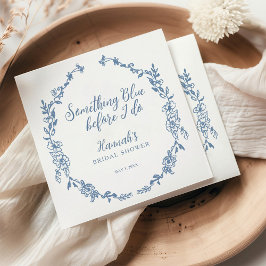 Servilleta De Papel Algo Azul antes de hacer ducha de novia