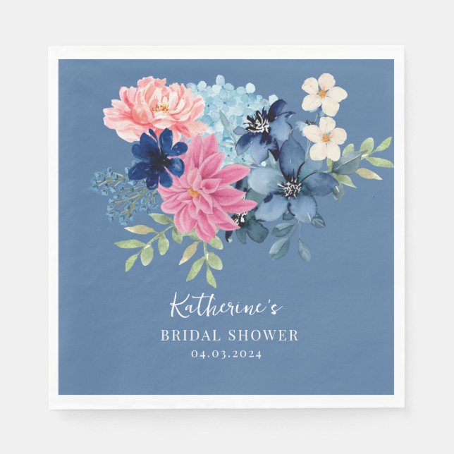 Servilleta De Papel Algo azul antes de hacer ducha de novia Bienvenida (Anverso)