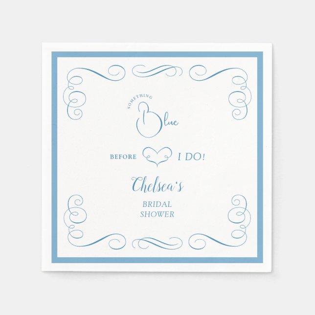 Servilleta De Papel Algo Azul Antes de Hacer Elegante Bridal Shower (Anverso)