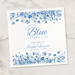 Servilleta De Papel Algo Azul Antes de Hacer Fiesta Floral de Despedid