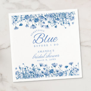 Servilleta De Papel Algo Azul Antes de Hacer Fiesta Floral de Despedid