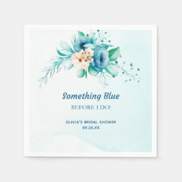 Servilleta De Papel Algo Azul Antes de Hacer Fiesta Floral de Despedid