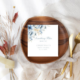 Servilleta De Papel Algo azul antes de hacer floral Ducha de novia