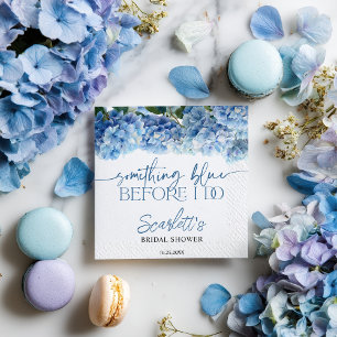 Servilleta De Papel Algo Azul Antes de Hacer Hortensias Azules Nupcial