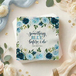 Servilleta De Papel Algo Azul Antes de Hacer Navy Floral Bridal Show
