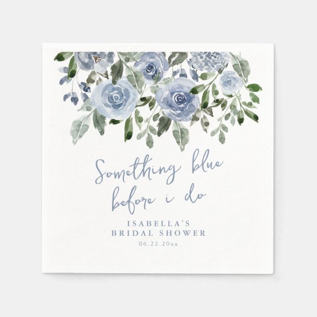 Servilleta De Papel Algo azul antes de hacer toallas de ducha de novia (Anverso)