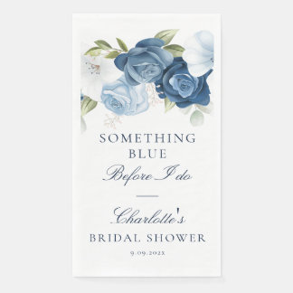 Servilleta De Papel Algo Azul Antes De Hacer Una Ducha Bridal Elegante
