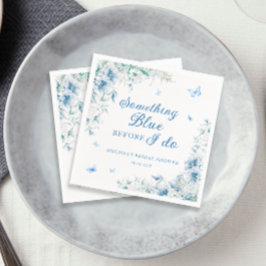 Servilleta De Papel Algo Azul Antes De Hacer Una Ducha Bridal Elegante